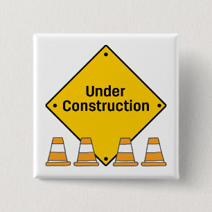 Bóton Quadrado 5.08cm Em Construção com Cones
