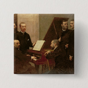 Bóton Quadrado 5.08cm Em torno do piano, 1885