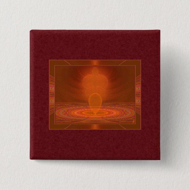 Bóton Quadrado 5.08cm Emanations Abstrato Art (Frente)