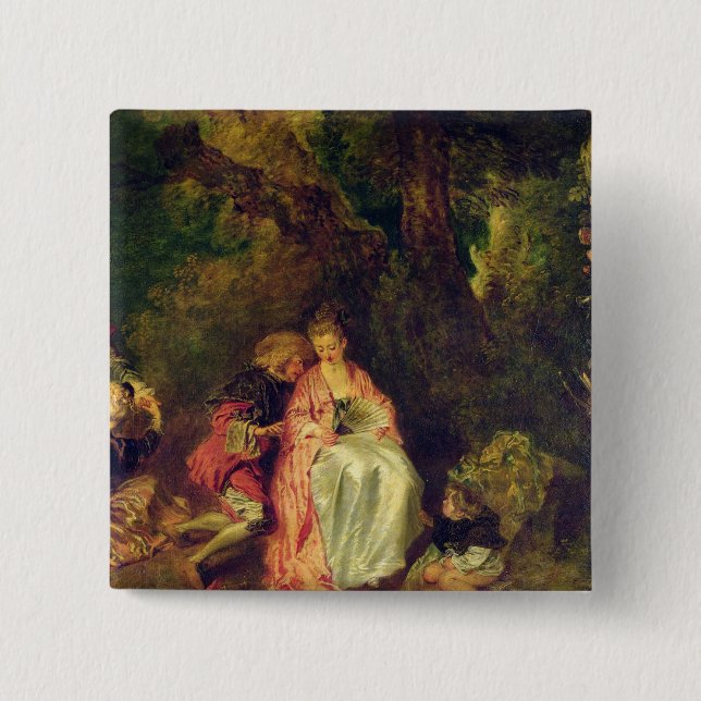 Bóton Quadrado 5.08cm Embarque para Cythera, c.1717 (Frente)