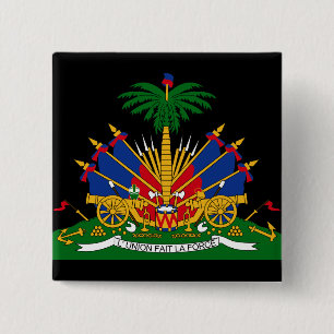 Bóton Quadrado 5.08cm emblema de haiti