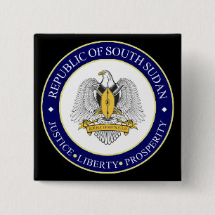 Bóton Quadrado 5.08cm emblema sul de Sudão