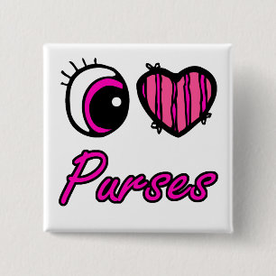 Bóton Quadrado 5.08cm Emo Eye Heart I Love Purs