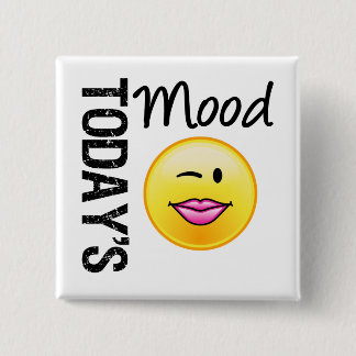 Bóton Quadrado 5.08cm Emoticon de hoje do humor Flirty