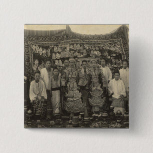 Bóton Quadrado 5.08cm Empresa de teatro, Burma, c.1910