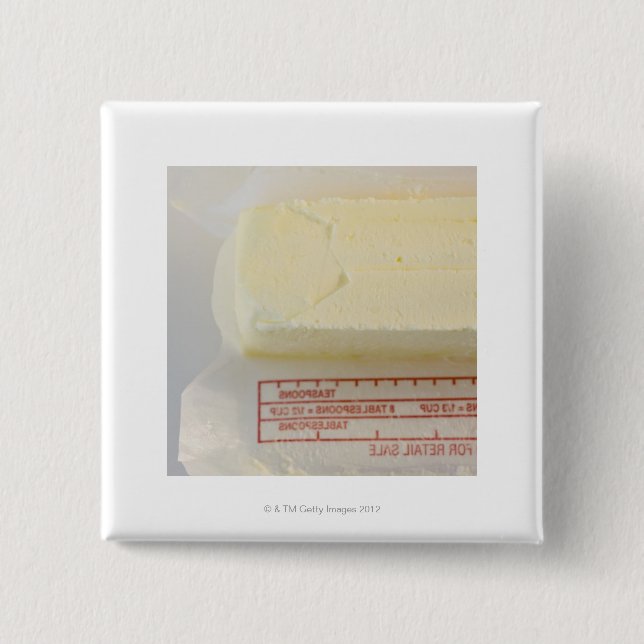 Bóton Quadrado 5.08cm Encerramento da manteiga fresca (Frente)