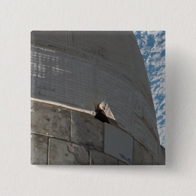 Bóton Quadrado 5.08cm Encerramento da nave espacial Atlantis (Frente)