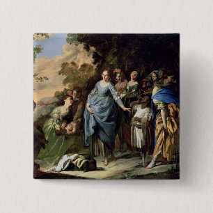 Bóton Quadrado 5.08cm Encontrar de Moses, c.1650-56 (óleo em canvas)