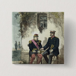 Bóton Quadrado 5.08cm Encontro entre Otto von Bismarck e Napoleon