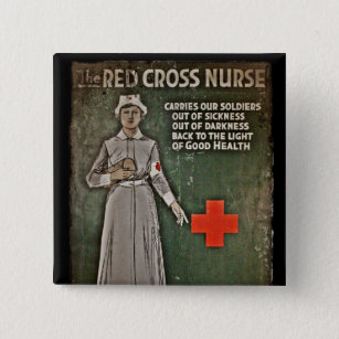 Bóton Quadrado 5.08cm Enfermeiro Solicitando Doações WWI