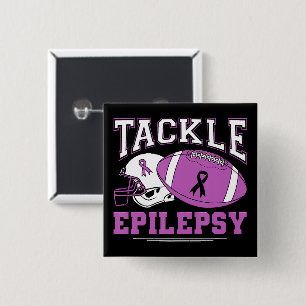 Bóton Quadrado 5.08cm Enfrente a Epilepsia Fita Roxa Futebol