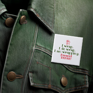 Bóton Quadrado 5.08cm Engraçado Humor de Natal Gramática Pun