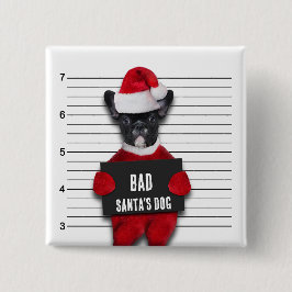 Bóton Quadrado 5.08cm Engraçado Mugshot Papai noel Mau Natal