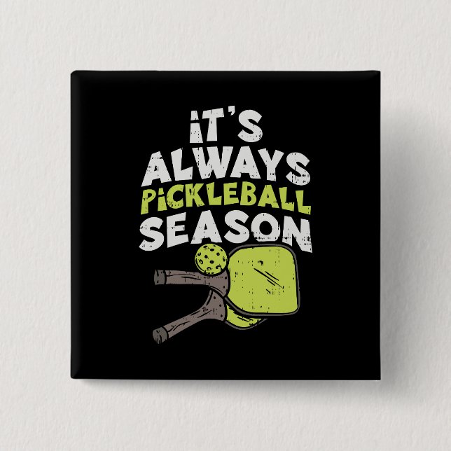 Bóton Quadrado 5.08cm Engraçado Pickleball (Frente)