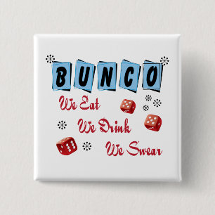 Bóton Quadrado 5.08cm Engraçado Retro Dice Girls Night Out Bunco