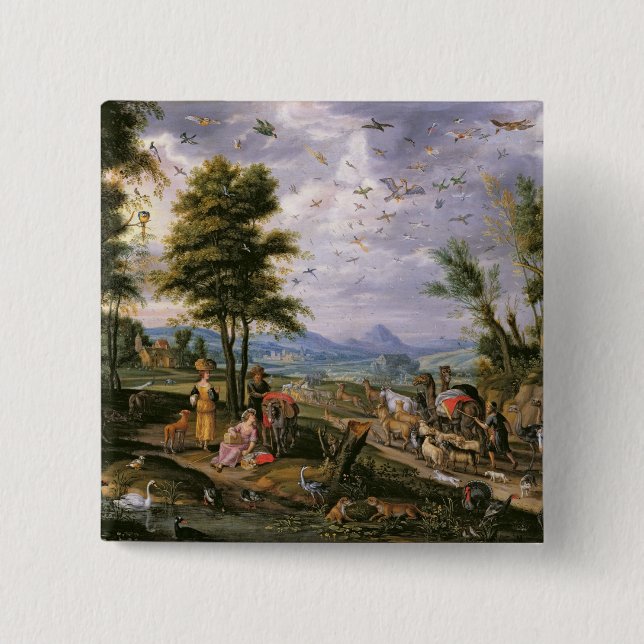 Bóton Quadrado 5.08cm Entrando na arca (Frente)