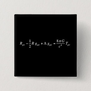 Bóton Quadrado 5.08cm Equação de campo Einstein da relatividade geral