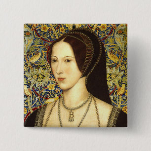 Bóton Quadrado 5.08cm Equipe Boleyn - retrato da rainha Anne Boleyn