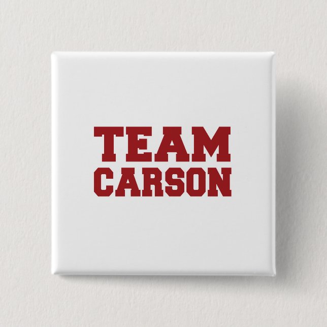 Bóton Quadrado 5.08cm Equipe Carson 2016 (Frente)