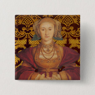 Bóton Quadrado 5.08cm Equipe Cleves - retrato da rainha Anne de Cleves