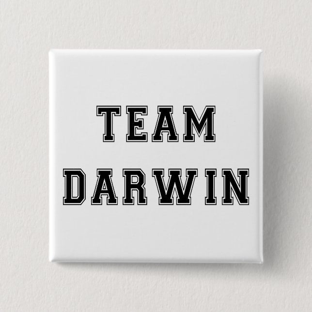 Bóton Quadrado 5.08cm Equipe Darwin (B&W) (Frente)
