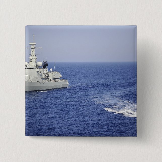 Bóton Quadrado 5.08cm Equipe de marinho portuguesa num barco insuflável (Frente)