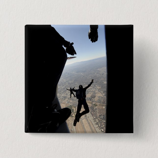 Bóton Quadrado 5.08cm Equipe de Paraquedas da Academia da Força Aérea do (Frente)