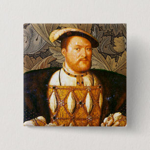 Bóton Quadrado 5.08cm Equipe Tudor - retrato do rei Henry VIII