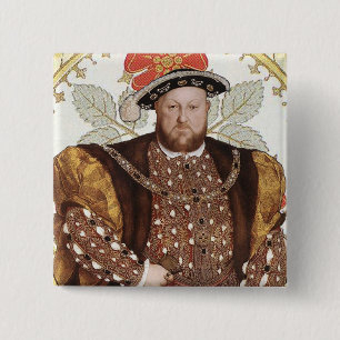 Bóton Quadrado 5.08cm Equipe Tudor - retrato do rei Henry VIII