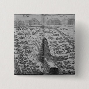 Bóton Quadrado 5.08cm Erigindo o Obelisk egípcio antigo