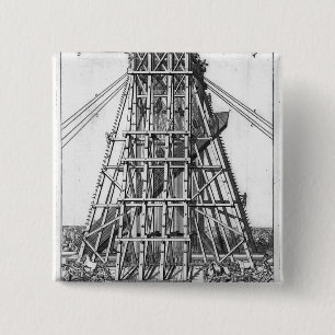 Bóton Quadrado 5.08cm Erigindo o Obelisk egípcio antigo