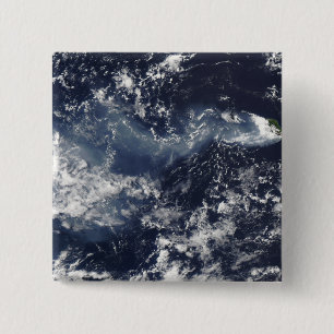 Bóton Quadrado 5.08cm Erupção de Piton de la Fournaise, Reunião Isla