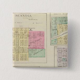 Bóton Quadrado 5.08cm Escândia, Mística, White Rock, Ida, Cuba, Kansas