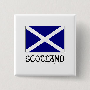 Bóton Quadrado 5.08cm Escócia e Bandeira Escocesa