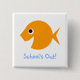 Bóton Quadrado 5.08cm Escolas no último dia de férias de verão na escola