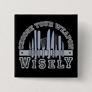 Bóton Quadrado 5.08cm Escolha o botão Arma