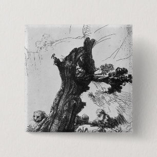 Bóton Quadrado 5.08cm Escrita de St Jerome, 1648