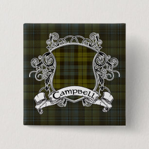 Bóton Quadrado 5.08cm Escudo de Campbell Tartan