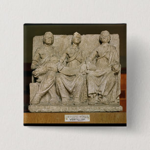 Bóton Quadrado 5.08cm Escultura votiva de uma deidade tripla da mãe