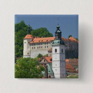 Bóton Quadrado 5.08cm ESLOVÊNIA, GORENJSKA, Skofja Loka: Igreja das Rua