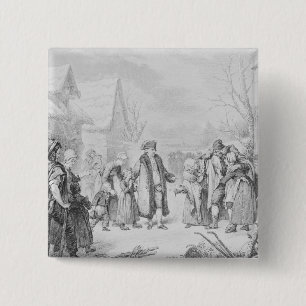 Bóton Quadrado 5.08cm Esmola de distribuição de Louis XVI