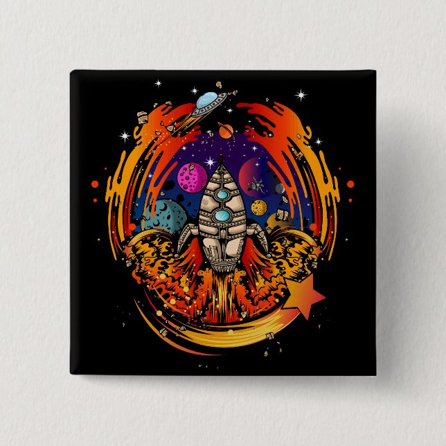 Bóton Quadrado 5.08cm Espachante de Explosão (Frente)