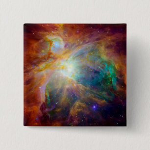 Bóton Quadrado 5.08cm Espaço de Hubble Spitzer da nebulosa de Orion
