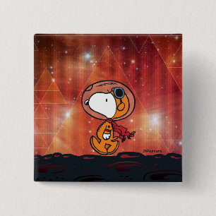 Bóton Quadrado 5.08cm ESPAÇO Marcha Geométrica da Lua de Snoopy