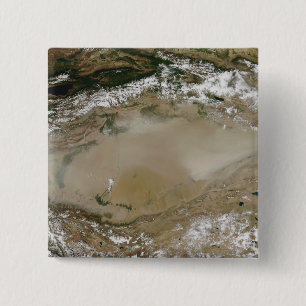 Bóton Quadrado 5.08cm Espane a tempestade no deserto de Taklimakan,