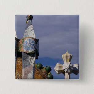 Bóton Quadrado 5.08cm Espanha, Catalunha, Barcelona. Casa Batlló (1906).