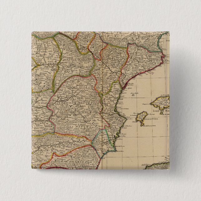 Bóton Quadrado 5.08cm Espanha e Portugal 5 (Frente)