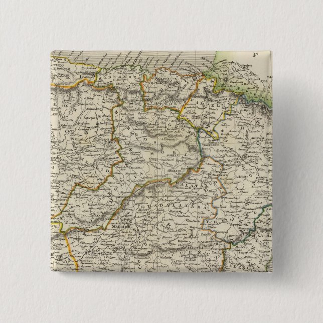 Bóton Quadrado 5.08cm Espanha e Portugal 9 (Frente)