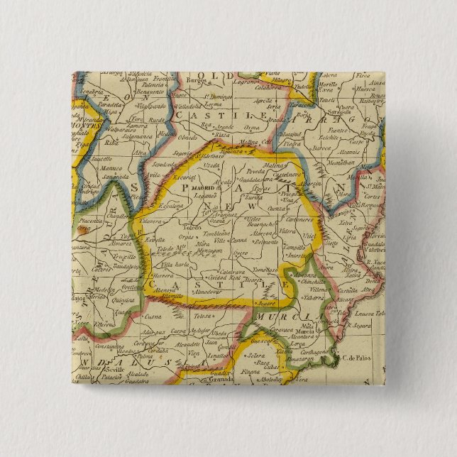 Bóton Quadrado 5.08cm Espanha, Portugal 2 (Frente)