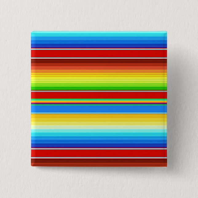 Bóton Quadrado 5.08cm Espanhol tradicional geral mexicano vibrante (Frente)